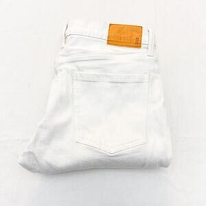 Mutual Weave Cream Off-White Zip Fly Straight Leg Denim Jeans Size 33 x 30